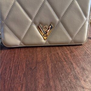 Valentino Orlandi Cream Quilted Crossbody Bag